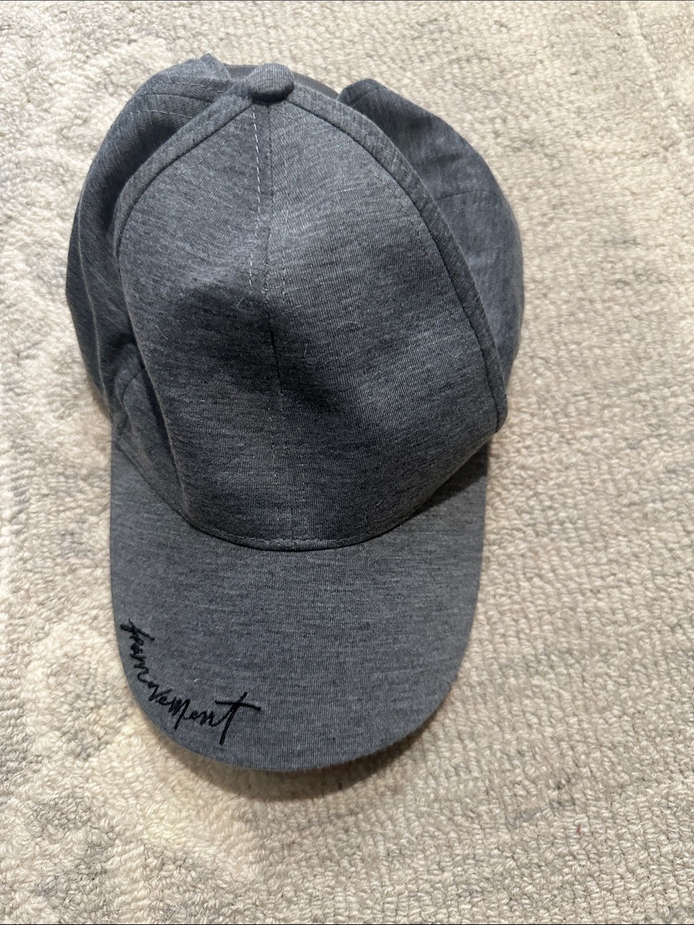 Free People Dark Heather Gray Baseball Cap with Black Script (101)